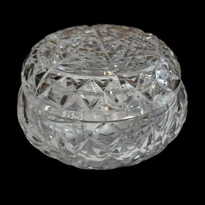 Sugar bowl lead crystal glass with a geometric diamond facet vintage design - Picture 1 of 15