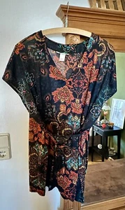 H&M, Damen, Tunika, Bluse, Gr XS/34, Mehrfarbig, Paisley, Kurzarm, Boho - Bild 1 von 6