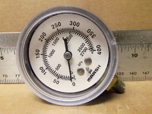Marsh - 2,5" Dial - 0-400 psi Manometer - P/N: J4060H (NOS) - Bild 1 von 5