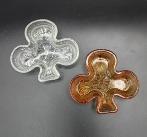 Aschenbecher Indiana Glas (2er Set) Keulen-/Kleeform Bernstein & Klar Nussschalen - Bild 1 von 6