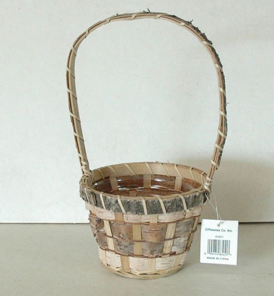 12 Birch Bark Baskets - w/Nice Liner -11" High 5" Round Opening - Free Shipping! - Image 1 of 4