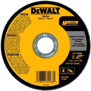 DEWALT DW8404 4-1/2" X 1/4" X 7/8" Grinding Wheel 25 Pack - Picture 1 of 1