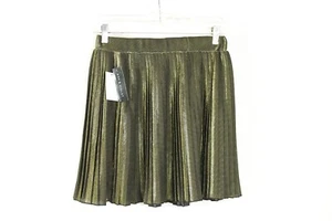 Ash & Violet Glitz Black/Gold Lurex Pleated Mini Skirt Sz S - Picture 1 of 9