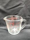 Fire King Measuring Cup.  8oz/1 Cup  #496. Made in USA. Vintage Red Lettering