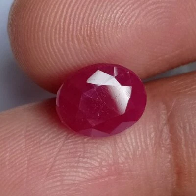 3.54 Carat Natural African Mines Red Ruby Oval Cut Loose Gemstone - Image 1 of 4
