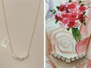 Nadri Colette Cubic Zirconia Cluster Frontal Necklace, Goldtone, NWT $70 - Picture 1 of 13