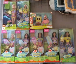 Lot of 8 Barbie w/SpongeBob SquarePants & Patrick w/Surfboards Set W Accessories - Picture 1 of 15