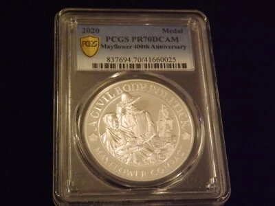 2020   Medal     Mayflower 400TH Anniversary     PCGS PR 70 DCAM - Image 1 of 2