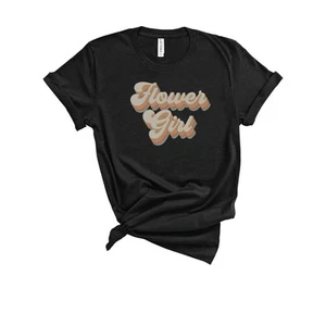 NWOT Flower Girl Black T-Shirt Kid Tee Size Small - Picture 1 of 3
