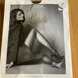 Levante Back Seam Pantyhose - Nero/Black 15 Denier Tall - Picture 1 of 2