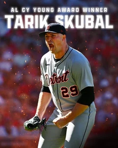 8x10 Photo TARIK SKUBAL Detroit Tigers 2024/2025 Cy Young Pitcher back to back - Picture 1 of 1