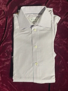 Eton Plaid Contemporary Fit Dress Shirt Size 15.5 New Without Tags - Picture 1 of 4