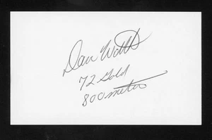 Dave Wottle 1972 Olympia Goldmedaillengewinner - 800m signiert 3x5 Karteikarte E28252 - Bild 1 von 1