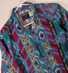 Vintage Frontier Serie Herren Southwestern Azteken Knopfleiste Hemd Größe Large - Bild 1 von 6