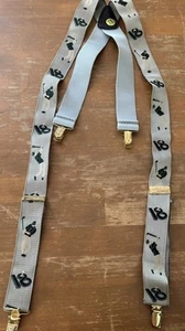 SuspenderStore Suspenders Sz L (48”) 2" Wide Gray GOLF 18 Brass Clips NEW - Picture 1 of 4