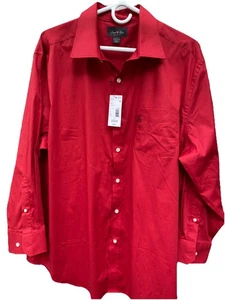 Camisa de hombre David Taylor Collection calce clásico abotonada roja Oxford XL Sears - Imagen 1 de 9