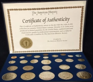 27 US 20th Century Type Coins of Various Denominatins in Presentation Box w/COA - Picture 1 of 12