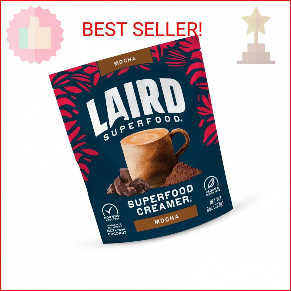 3pk Laird Superfood Creamer Cacao Flavor 8oz Pouches Gluten Vegan Non-gmo