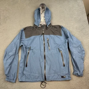 Rei Elements E1 Jacket Mens Large Blue Full Zip Hooded Waterproof Hiking Shell - Picture 1 of 12