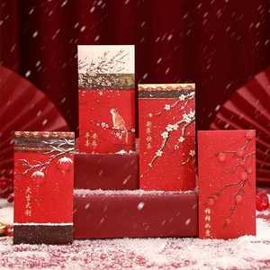 6PCS/Set Chinese Style Red Envelopes Red 2025 Luck Money Bag Spring Festival - Picture 1 of 10