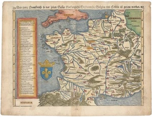 Sebastian Münster’s 1567 Map of France. - Picture 1 of 2