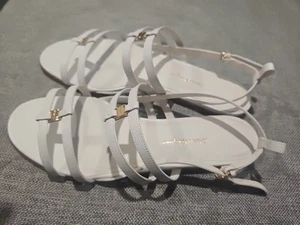 salvatore Ferragamo TYPA T Leather Sandals 10.5 C - Picture 1 of 4