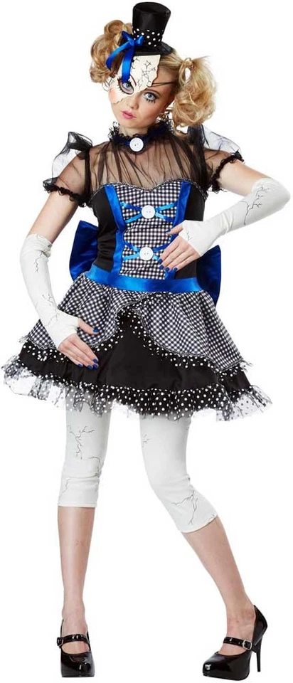 Mujer Bebé Muñeca Vestido Guantes Leggings Media Máscara Sombrero Halloween 01580 Foto 1 de 1