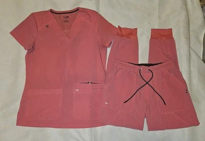Koi Joggers Scrub Set In Salmon Size Xsmall *Flaw* - Image 1 of 4