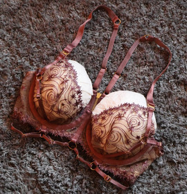 Bordelle Selene Bodice Bra Plum purple star embroidery 24k NWOT S Small