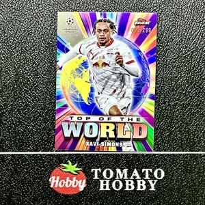 Topps Finest UEFA 2024-25 XAVI SIMONS /299 PURPLE REFRACTOR TOP OF THE WORLD - Bild 1 von 2