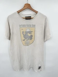 Vintage Terlingua Racing Team White Distressed Racing Shirt Short Sleeve Large - Picture 1 of 10