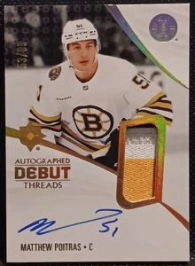 2023-24 UD ULTIMATE DEBUT THREAD AUTOGRAPH PATCH ROOKIE MATTHEW POITRAS /99 Auto - Picture 1 of 2