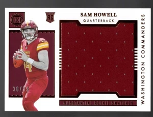 2022 Sam Howell Encased Football Rookie RC Jumbo Swatch /99 Commanders SS-5 - Picture 1 of 2