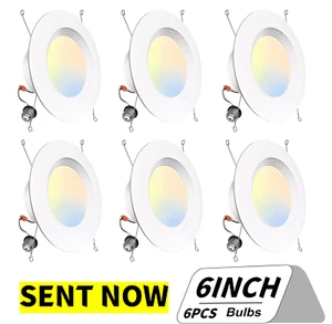 5"/6" Recessed LED Downlight, 15 Watt, Baffle-trim, 0-10v Dimmable, Can Lights - Picture 1 of 39