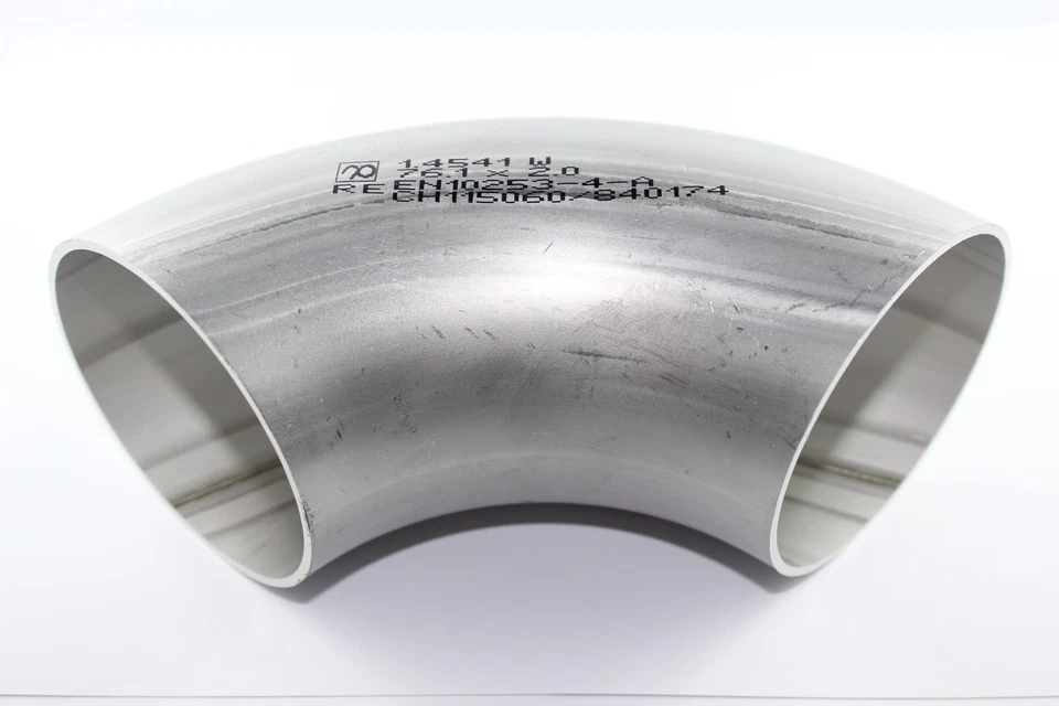 76,1x2 mm 3 Zoll EDELSTAHL Bogen 90° V2A  3" 1.4307  76,1mm Rohr Schweißbogen  - Bild 1 von 1