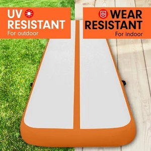 5m x 1m Air Track Inflatable Tumbling Mat Gymnastics - Orange Grey - Picture 1 of 1