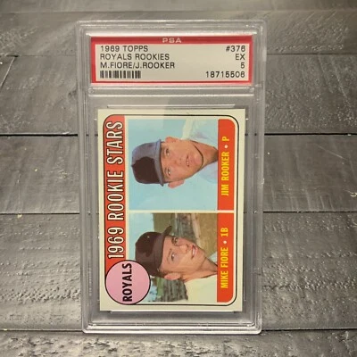 1969 Topps Mike Fiore/Jim Rooker #376 PSA 8 NM-MT Royals Rookies RC - Image 1 of 2
