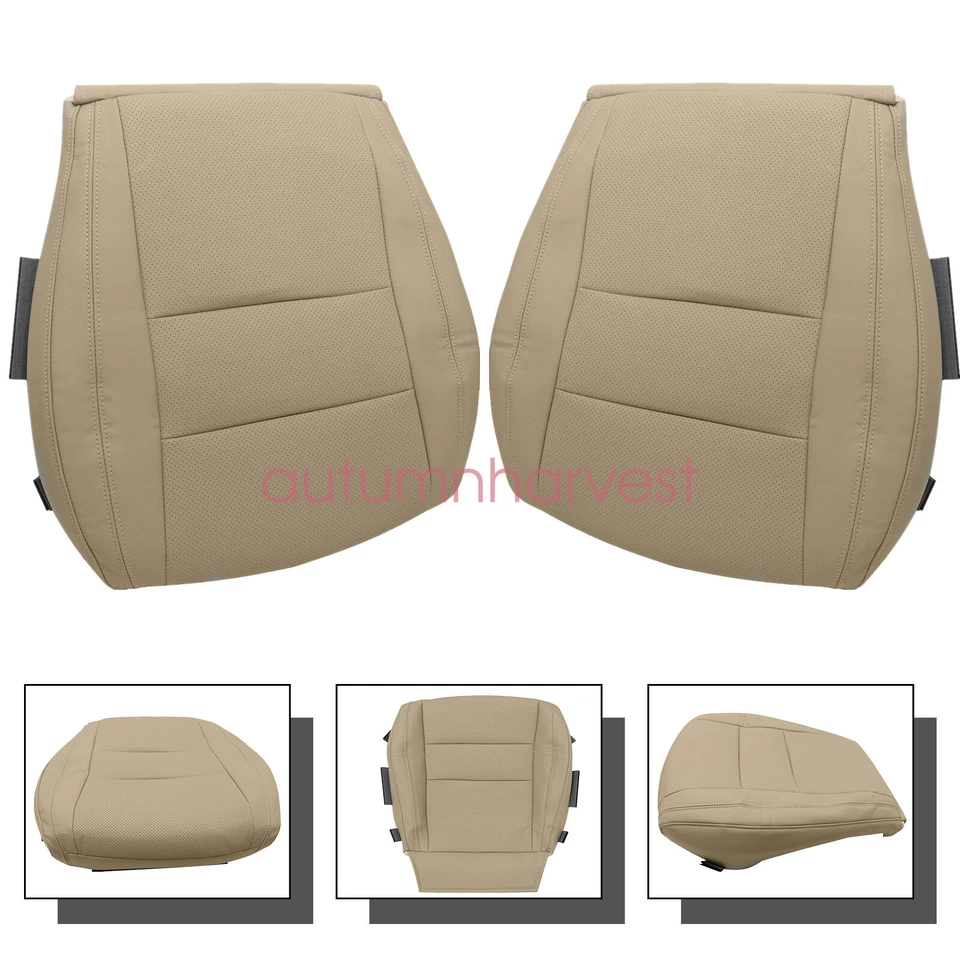 For 2011-2016 Jeep Grand Cherokee Front Bottom Perforated Leather Seat Cover Tan - Image 1 of 4