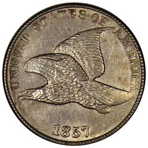 1857 Flying Eagle Cent AU+ Details Cleaned Type Coin A1293 - Picture 1 of 2