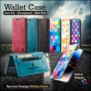 For iPhone 13 12 11 14 Pro Max 6 7 8 Plus XR X SE Wallet Case Leather Flip Cover - Picture 1 of 58