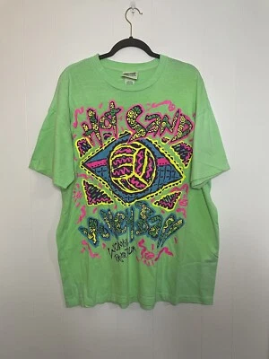 Camiseta De Colección Años 80’s Surf Mania Puntada Única Neón Arena Caliente Voleibol Mujer’s Pro Tour Foto 1 de 4