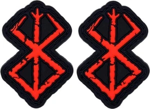 BERSERK Berserk Brand of Sacrifice Logo Anime Manga PVC PATCH - 2PC RED/BLK - Picture 1 of 1