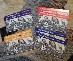 2013 $ 2 einzelne Notiz Set, NEU aus US neuwertig, 8er Set, kostenloser Versand - Bild 1 von 2