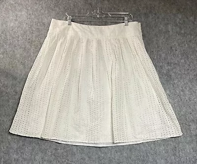 Liz Claiborne Skirt Women Extra Large White Crochet Lace Capsule Coastal Minimal - Image 1 of 4