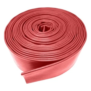 Gloxco 3" ID Red Heavy Duty Lay Flat PVC Discharge Hose, 25' Length - Picture 1 of 1