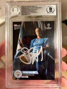 2022-23 Topps UCL Erling Haaland MANCHESTER CITY FC Beckett Autograph Japan JP - Picture 1 of 5