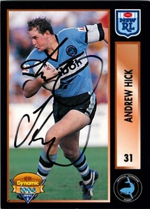 Signed 1994 Cronulla Sharks NRL Dynamic Card - Andrew Hick - Picture 1 of 3