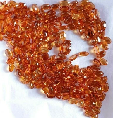 Spessartite Garnet Oval Shape Loupe Clean Cut Stone 3x5mm Oval Mandarin Garnet. - Image 1 of 3