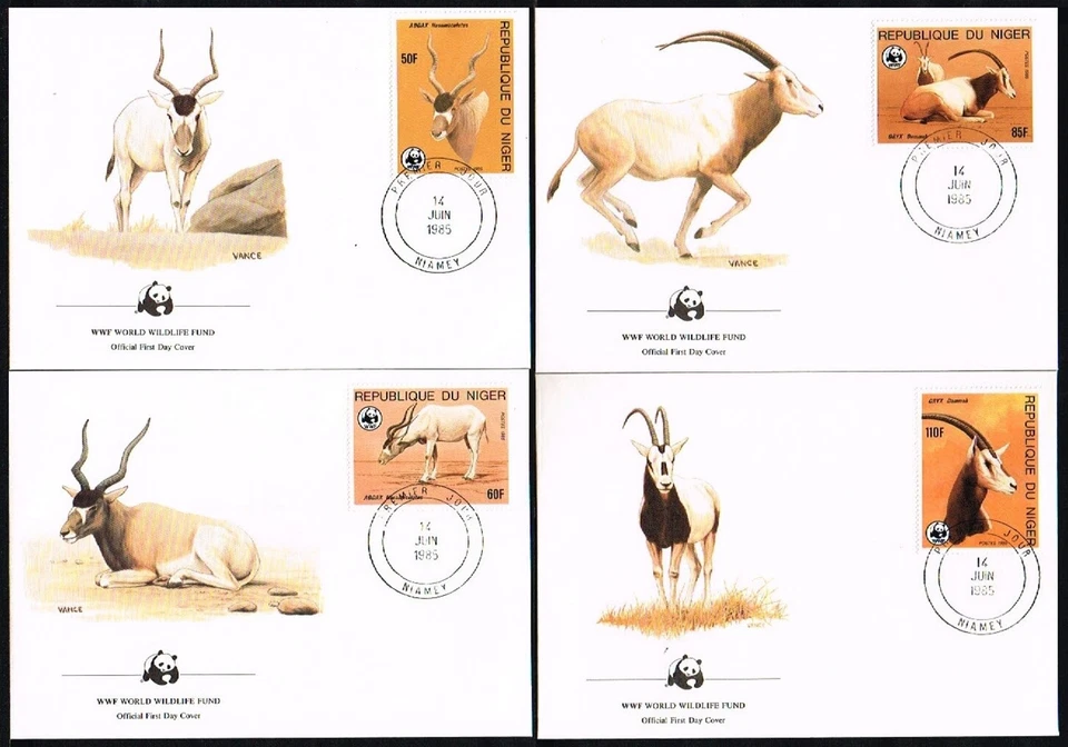  Niger 1985 ☀ W.W.F. - Fauna Mammals ☀ 4x FDC - Image 1 of 1