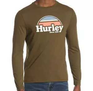 Camiseta Hurley Rise & Jam Oliva Cuello Redondo Mangas Largas Sol Naciente Gráfico Talla L - Imagen 1 de 3